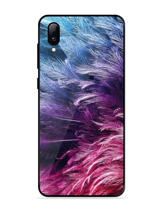 Light Grey Feather Background Glossy Metal Phone Cover for Vivo Y97