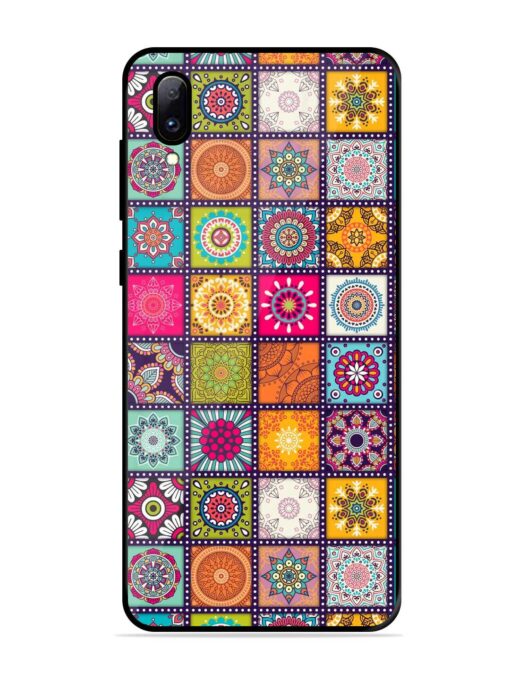 Seamless Pattern Vintage Glossy Metal Phone Cover for Vivo Y97