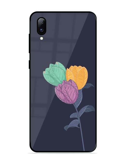 Flower Vector Glossy Metal Phone Cover for Vivo Y97