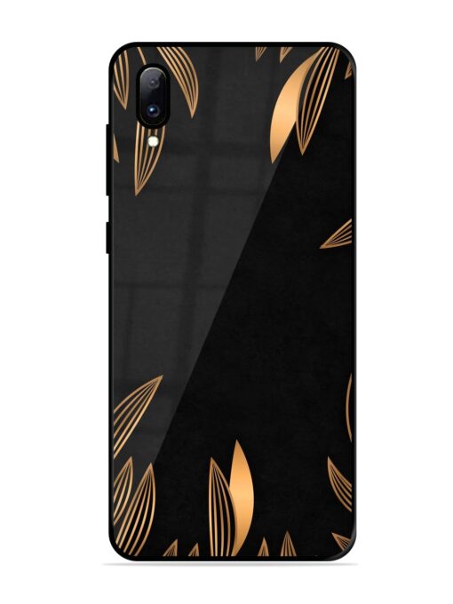 Golden Leaf Pattern Glossy Metal Phone Cover for Vivo Y97 Zapvi