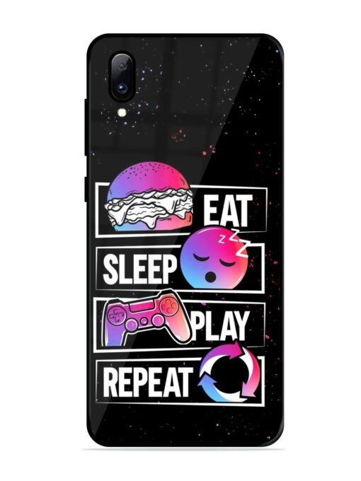 Eat Sleep Play Repeat Glossy Metal Phone Cover for Vivo Y97