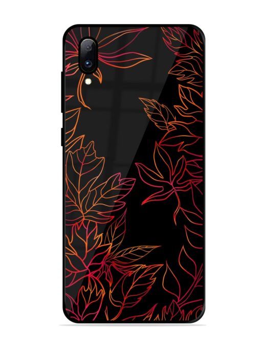 Red Floral Pattern Glossy Metal Phone Cover for Vivo Y97 Zapvi