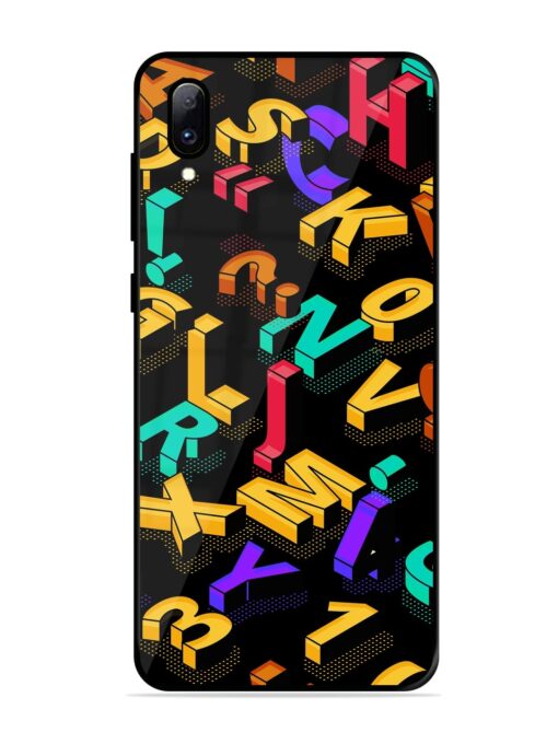 Seamless Pattern With Letters Glossy Metal Phone Cover for Vivo Y97