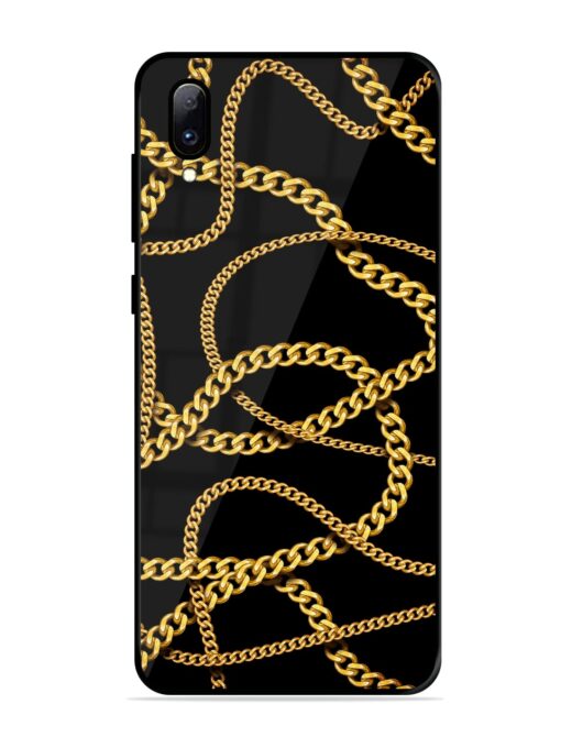 Decorative Golde Chain Glossy Metal Phone Cover for Vivo Y97