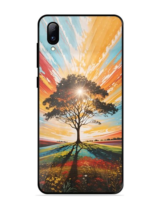 Abstract Tree Colorful Art Glossy Metal Phone Cover for Vivo Y97 Zapvi