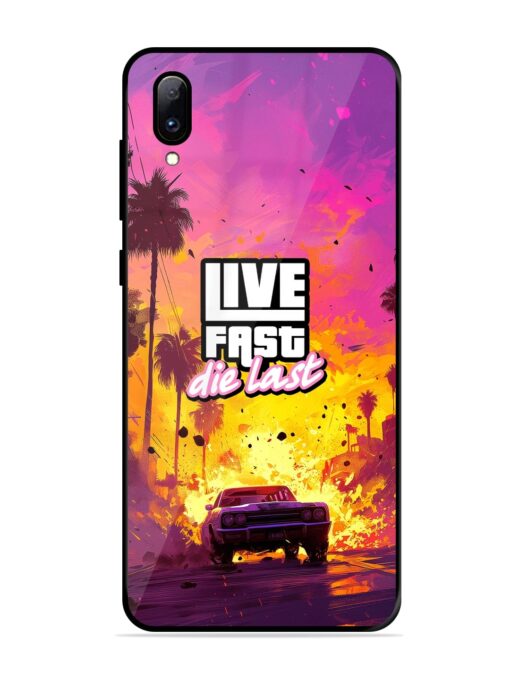 Live Fast Glossy Metal Phone Cover for Vivo Y97 Zapvi