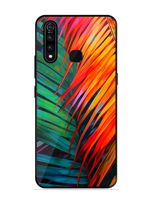 Painted Tropical Leaves Glossy Metal Phone Cover for Vivo Z1 Pro Zapvi