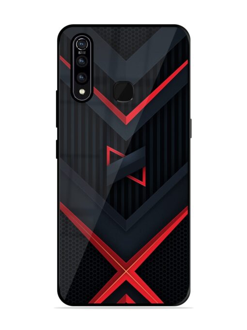 Red Gray Abstract Glossy Metal Phone Cover for Vivo Z1 Pro Zapvi