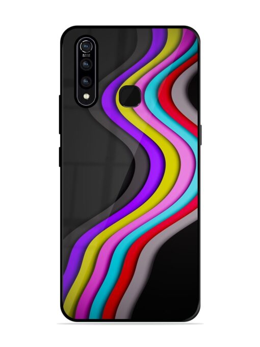 Liquid Blue Abstract Glossy Metal Phone Cover for Vivo Z1 Pro