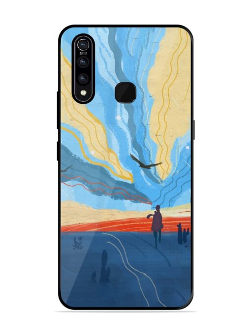 Minimal Abstract Landscape Glossy Metal Phone Cover for Vivo Z1 Pro Zapvi