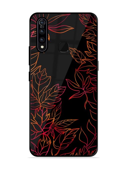 Red Floral Pattern Glossy Metal Phone Cover for Vivo Z1 Pro