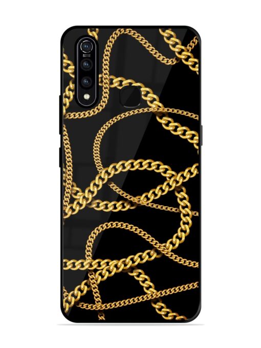 Decorative Golde Chain Glossy Metal Phone Cover for Vivo Z1 Pro Zapvi