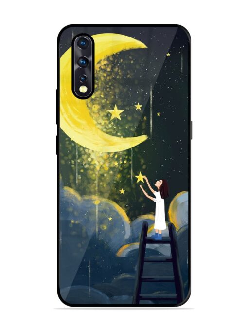 Moonlight Healing Night Illustration Glossy Metal TPU Phone Cover for Vivo Z1X Zapvi