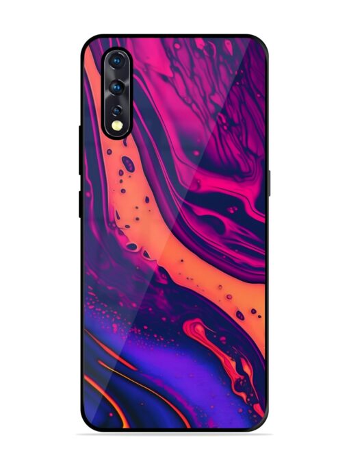 Fluid Blue Pink Art Glossy Metal Phone Cover for Vivo Z1X Zapvi