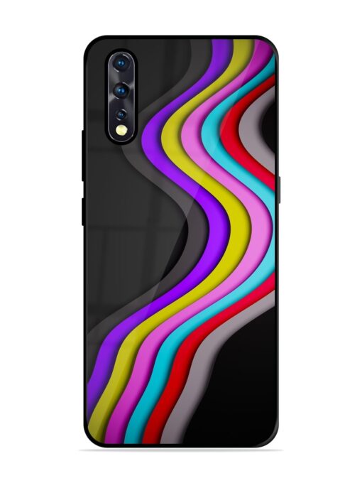 Liquid Blue Abstract Glossy Metal Phone Cover for Vivo Z1X Zapvi