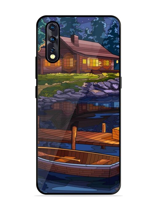 Village Night Scene Glossy Metal Phone Cover for Vivo Z1X Zapvi