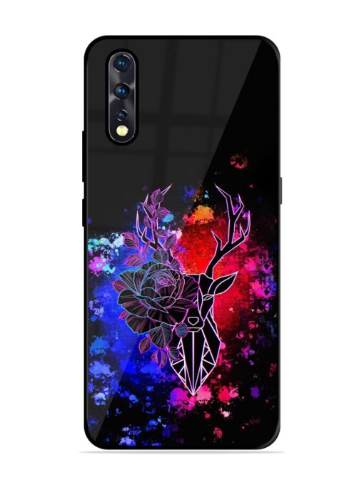 Floral Deer Art Glossy Metal Phone Cover for Vivo Z1X Zapvi