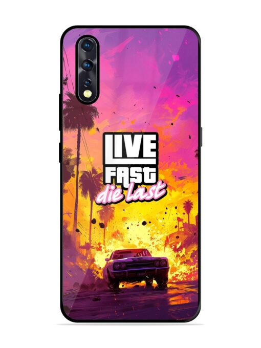 Live Fast Glossy Metal Phone Cover for Vivo Z1X Zapvi