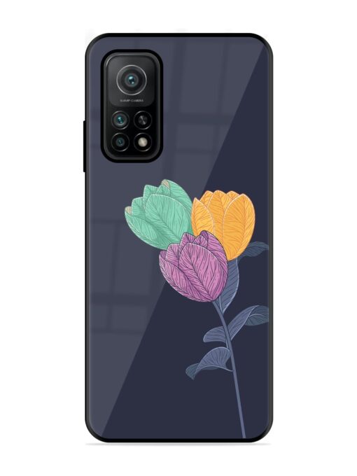 Flower Vector Glossy Metal Phone Cover for Xiaomi Mi 10T (5G) Zapvi