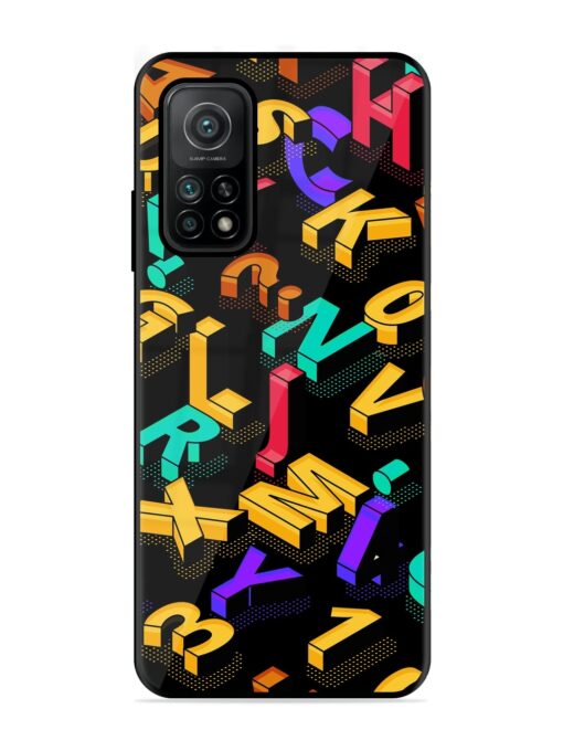 Seamless Pattern With Letters Glossy Metal Phone Cover for Xiaomi Mi 10T (5G) Zapvi