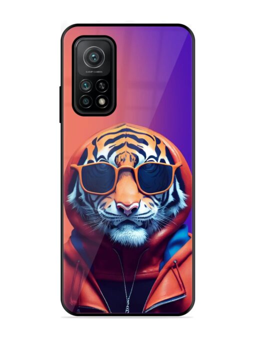 Tiger Animation Glossy Metal Phone Cover for Xiaomi Mi 10T (5G)