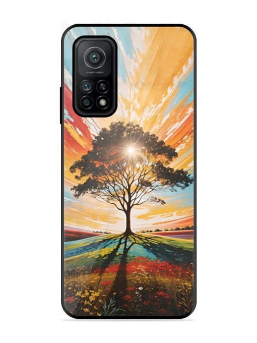 Abstract Tree Colorful Art Glossy Metal Phone Cover for Xiaomi Mi 10T (5G)