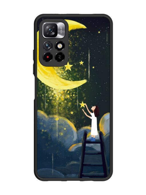 Moonlight Healing Night Illustration Glossy Metal TPU Phone Cover for Xiaomi Mi 11I (5G)