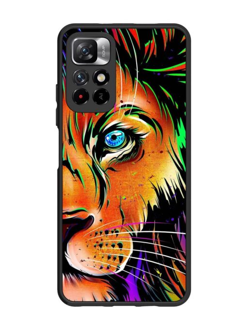 Colorful Lion Design Glossy Metal TPU Phone Cover for Xiaomi Mi 11I (5G)