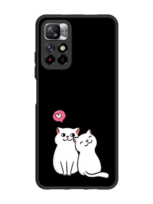 Cat Love Glossy Metal Phone Cover for Xiaomi Mi 11I (5G)