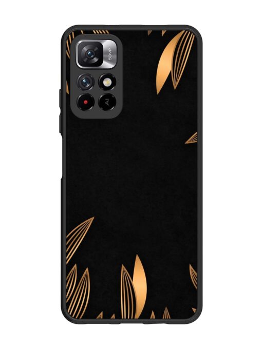 Golden Leaf Pattern Glossy Metal Phone Cover for Xiaomi Mi 11I (5G)