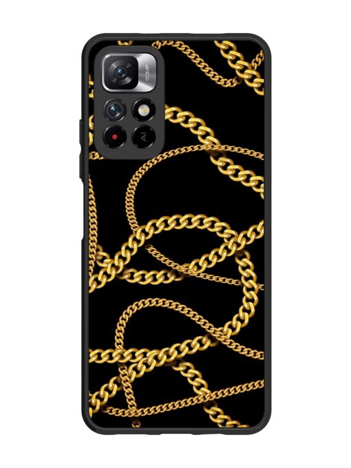 Decorative Golde Chain Glossy Metal Phone Cover for Xiaomi Mi 11I (5G)