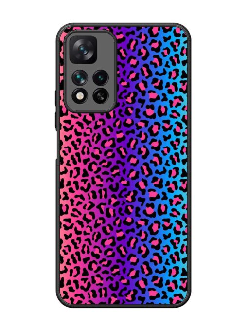 Colorful Leopard Seamless Glossy Metal Phone Cover for Xiaomi Mi 11I Hypercharge (5G)