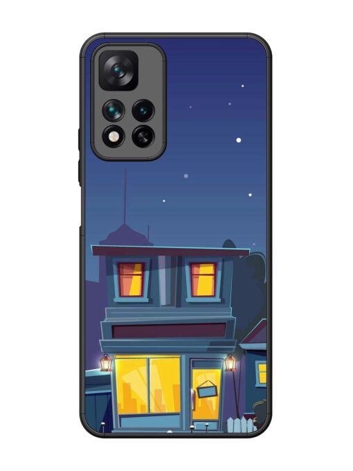 Vector Night House Glossy Metal Phone Cover for Xiaomi Mi 11I Hypercharge (5G)