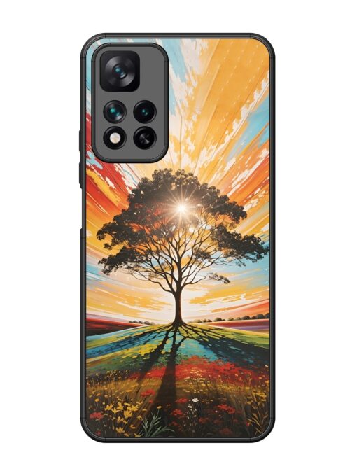 Abstract Tree Colorful Art Glossy Metal Phone Cover for Xiaomi Mi 11I Hypercharge (5G) Zapvi