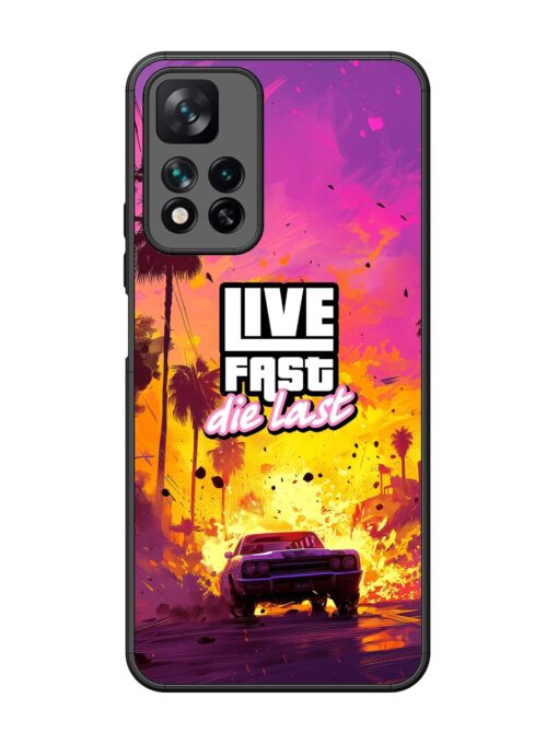 Live Fast Glossy Metal Phone Cover for Xiaomi Mi 11I Hypercharge (5G)