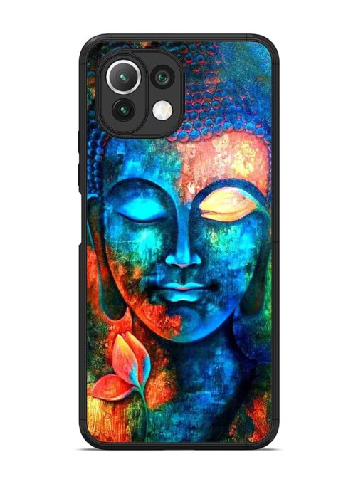 Buddha Painting Glossy Metal Phone Cover for Xiaomi Mi 11 Lite Zapvi