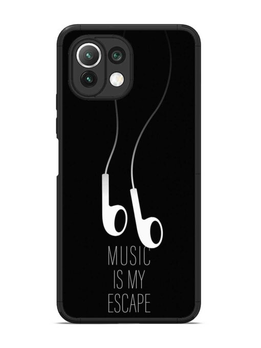 Music Is My Escape Glossy Metal Phone Cover for Xiaomi Mi 11 Lite Zapvi