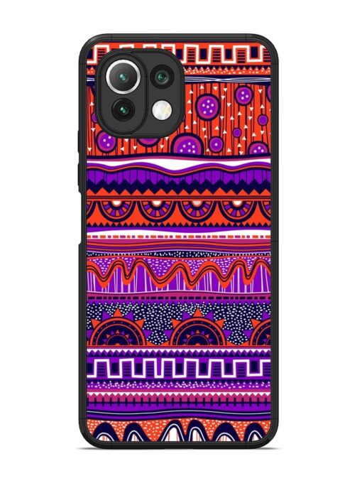 Ethnic Seamless Pattern Glossy Metal TPU Phone Cover for Xiaomi Mi 11 Lite Zapvi