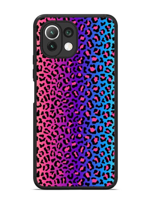 Colorful Leopard Seamless Glossy Metal Phone Cover for Xiaomi Mi 11 Lite Zapvi