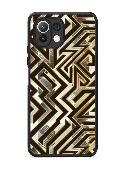 Technology Geometric Seamless Glossy Metal Phone Cover for Xiaomi Mi 11 Lite Zapvi