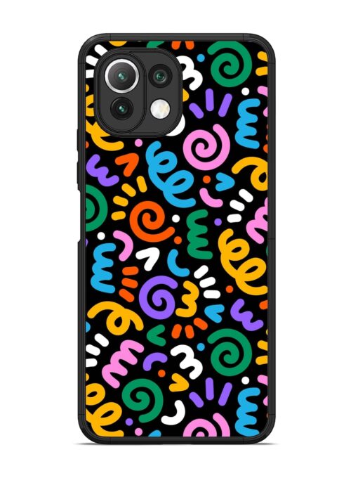 Colorful Seamless Vector Glossy Metal Phone Cover for Xiaomi Mi 11 Lite Zapvi