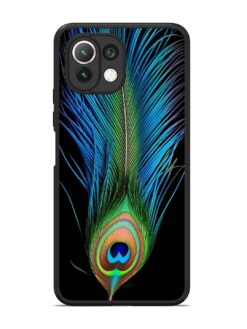 Peacock Feather Glossy Metal TPU Phone Cover for Xiaomi Mi 11 Lite