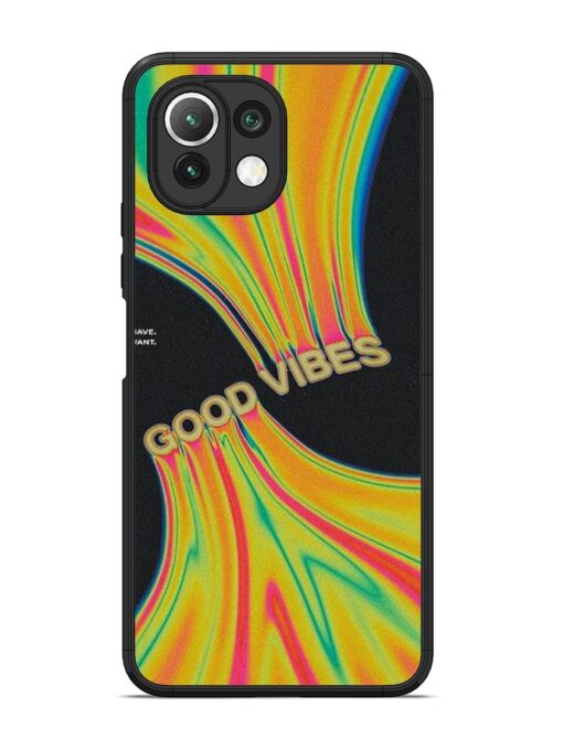 Good Vibes Glossy Metal Phone Cover for Xiaomi Mi 11 Lite Zapvi