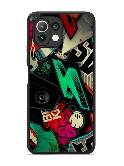 Graffiti Art Glossy Metal Phone Cover for Xiaomi Mi 11 Lite Zapvi