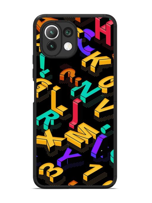 Seamless Pattern With Letters Glossy Metal Phone Cover for Xiaomi Mi 11 Lite Zapvi