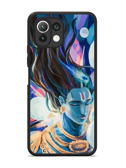 Bhagwan Sri Krishna Glossy Metal Phone Cover for Xiaomi Mi 11 Lite Zapvi