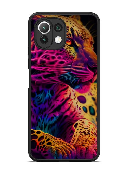 Leopard Art Glossy Metal Phone Cover for Xiaomi Mi 11 Lite Zapvi