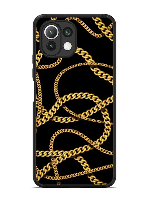 Decorative Golde Chain Glossy Metal Phone Cover for Xiaomi Mi 11 Lite Zapvi