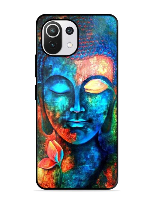 Buddha Painting Glossy Metal Phone Cover for Xiaomi Mi 11 Lite Ne (5G) Zapvi