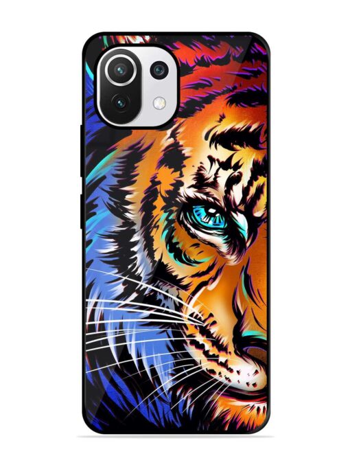 Colorful Lion Art Glossy Metal Phone Cover for Xiaomi Mi 11 Lite Ne (5G)